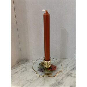Vtg Mid Century Pilkington Chance Glass Candlestick Holder Anenmone Pattern